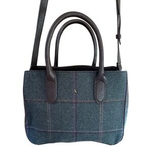 Jules Thernwell Tweed Bag Crossbody Plaid Wool‎ Blend Satchel
